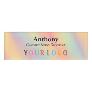 Name Badge Magnet Custom Logo Employee Staff Large