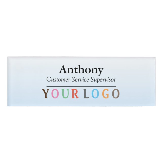 Name Badge Magnet Custom Logo Employee Staff Large (Front)