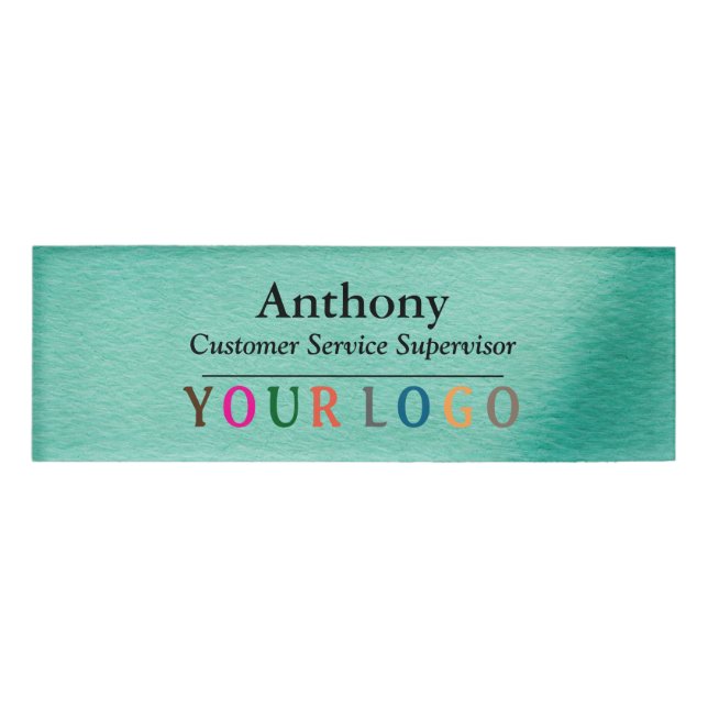Name Badge Magnet Custom Logo Employee Staff Large (Front)