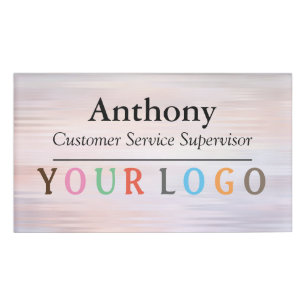 Name Badge Magnet Custom Logo Employee Staff Large