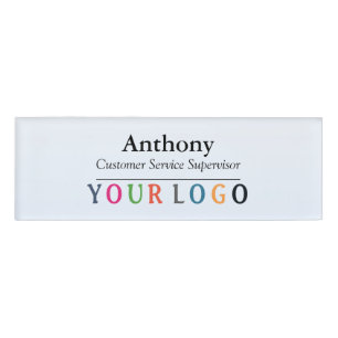 Name Badge Magnet Custom Logo Employee Staff Large