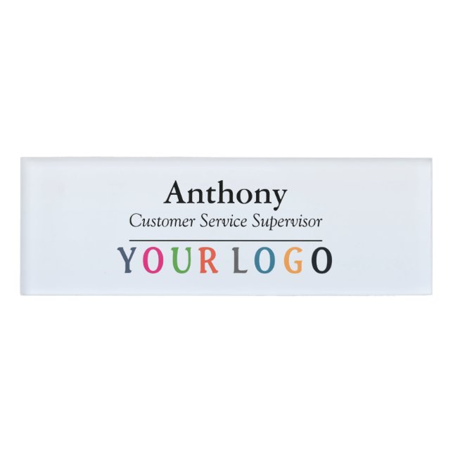 Name Badge Magnet Custom Logo Employee Staff Large (Front)