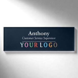 Name Badge Magnet Custom Logo Employee Staff Large