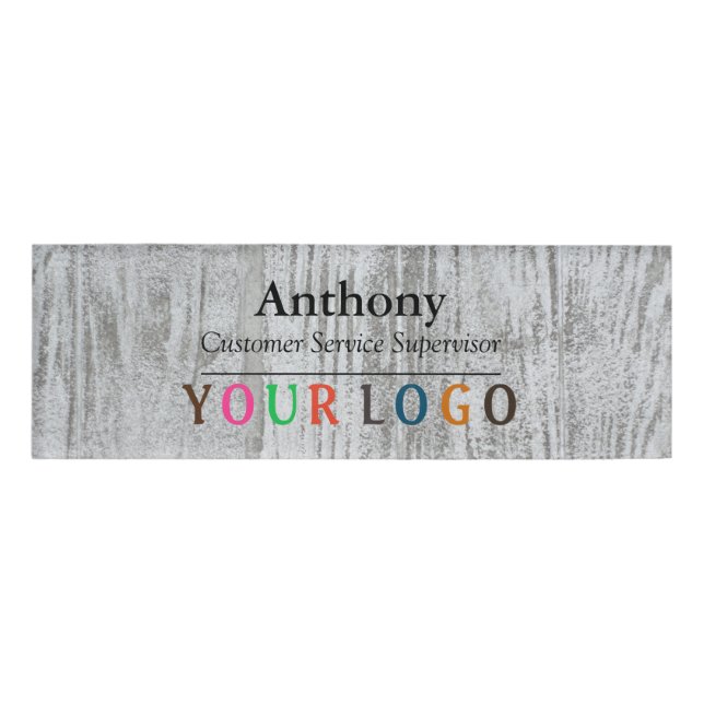 Name Badge Magnet Custom Logo Employee Staff Large (Front)