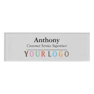 Name Badge Magnet Custom Logo Employee Staff Large