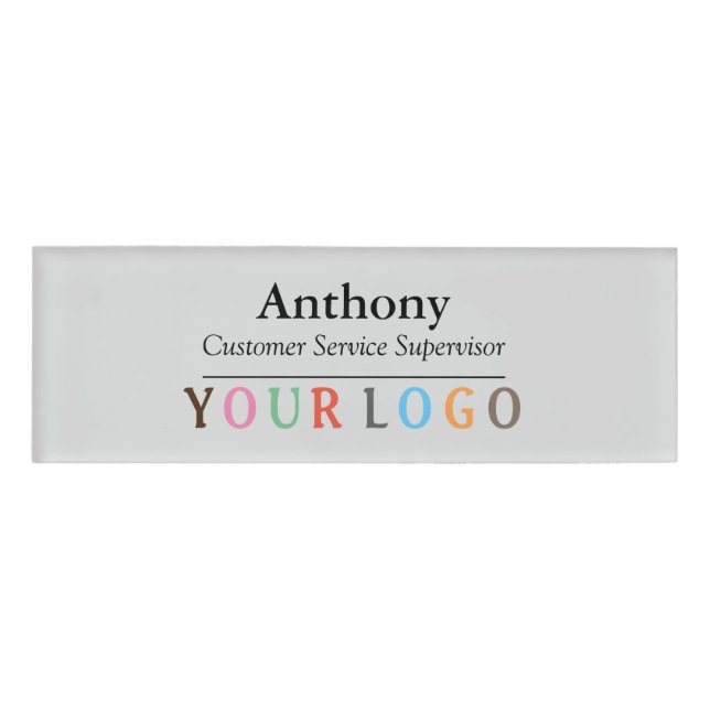 Name Badge Magnet Custom Logo Employee Staff Large (Front)
