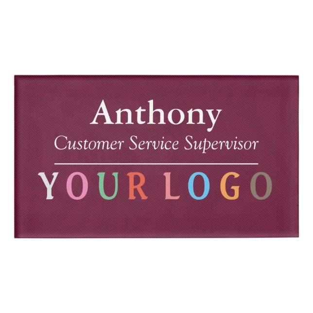 Name Badge Magnet Custom Logo Employee Staff Large (Front)