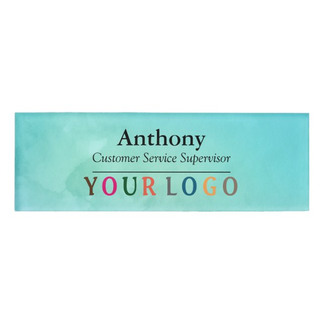 Name Badge Magnet Custom Logo Employee Staff Large (Front)