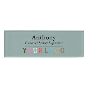 Name Badge Magnet Custom Logo Employee Staff Large