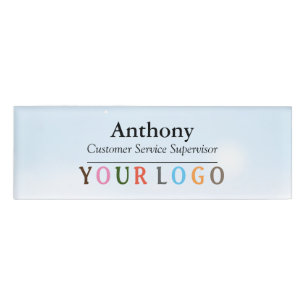 Name Badge Magnet Custom Logo Employee Staff Large