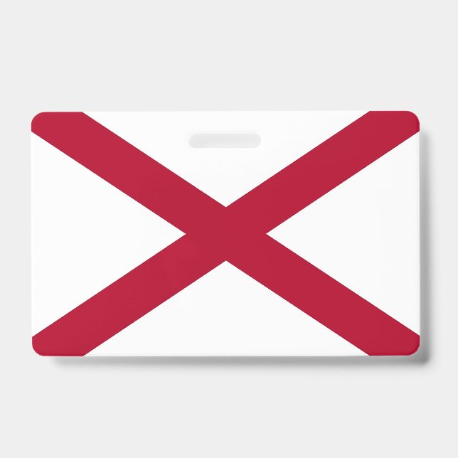 Name Badge with flag of Alabama State, USA (Front)