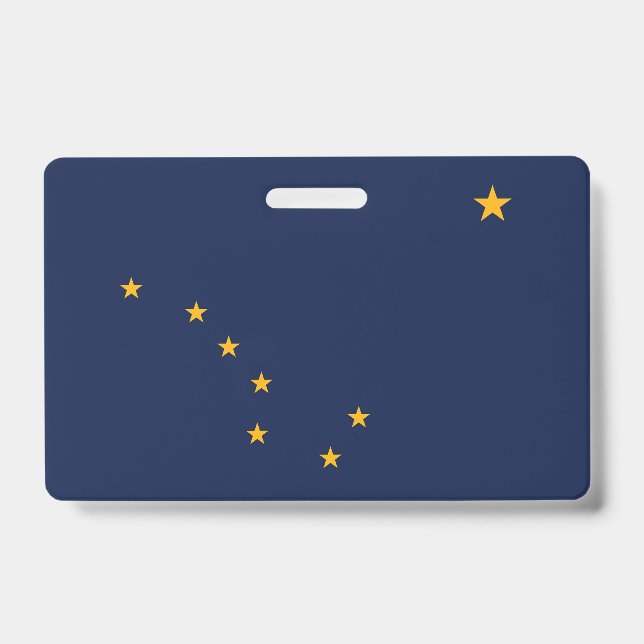 Name Badge with flag of Alaska State, USA (Front)