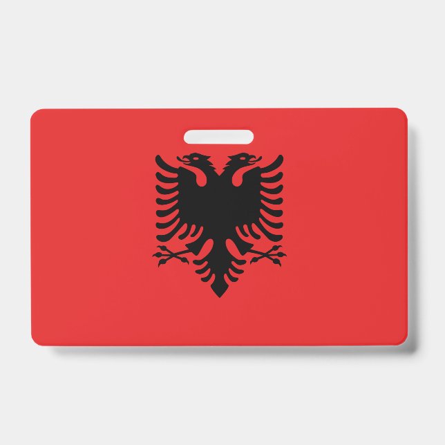 Name Badge with flag of Albania (Front)