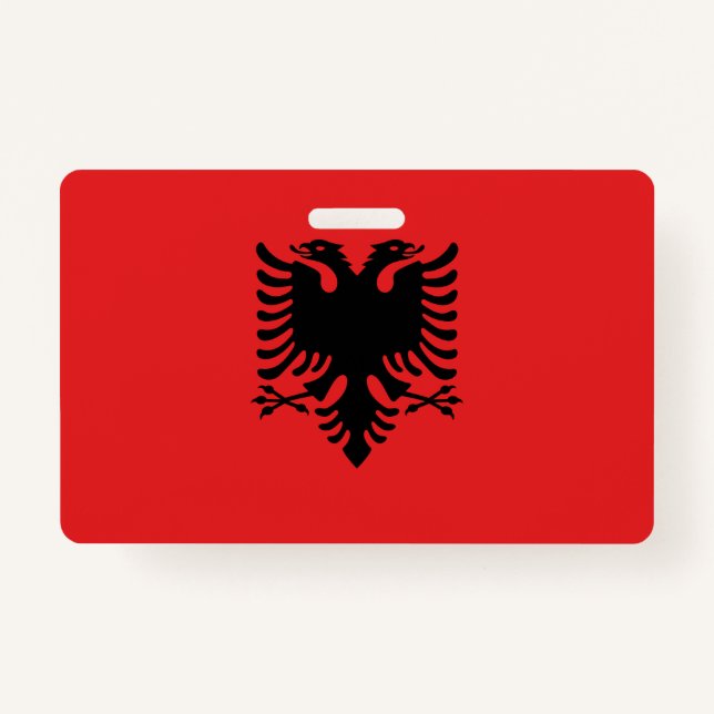 Name Badge with flag of Albania (Front)