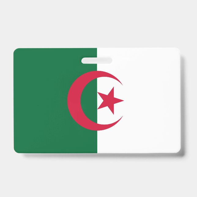 Name Badge with flag of Algeria (Front)