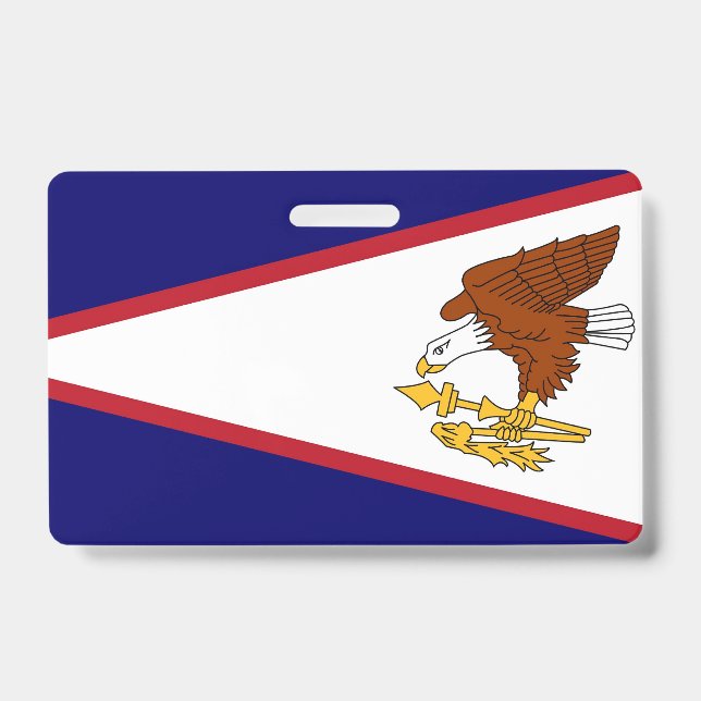 Name Badge with flag of American Samoa, USA (Front)
