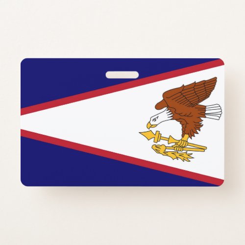 Name Badge with flag of American Samoa USA