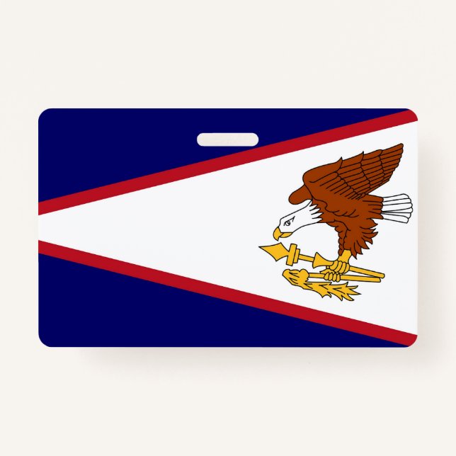 Name Badge with flag of American Samoa, USA (Front)