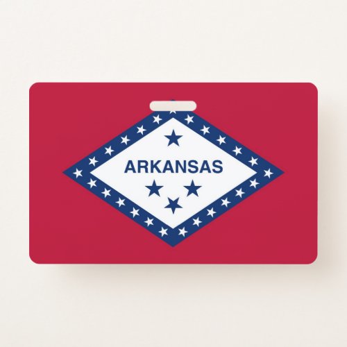 Name Badge with flag of Arkansas State USA