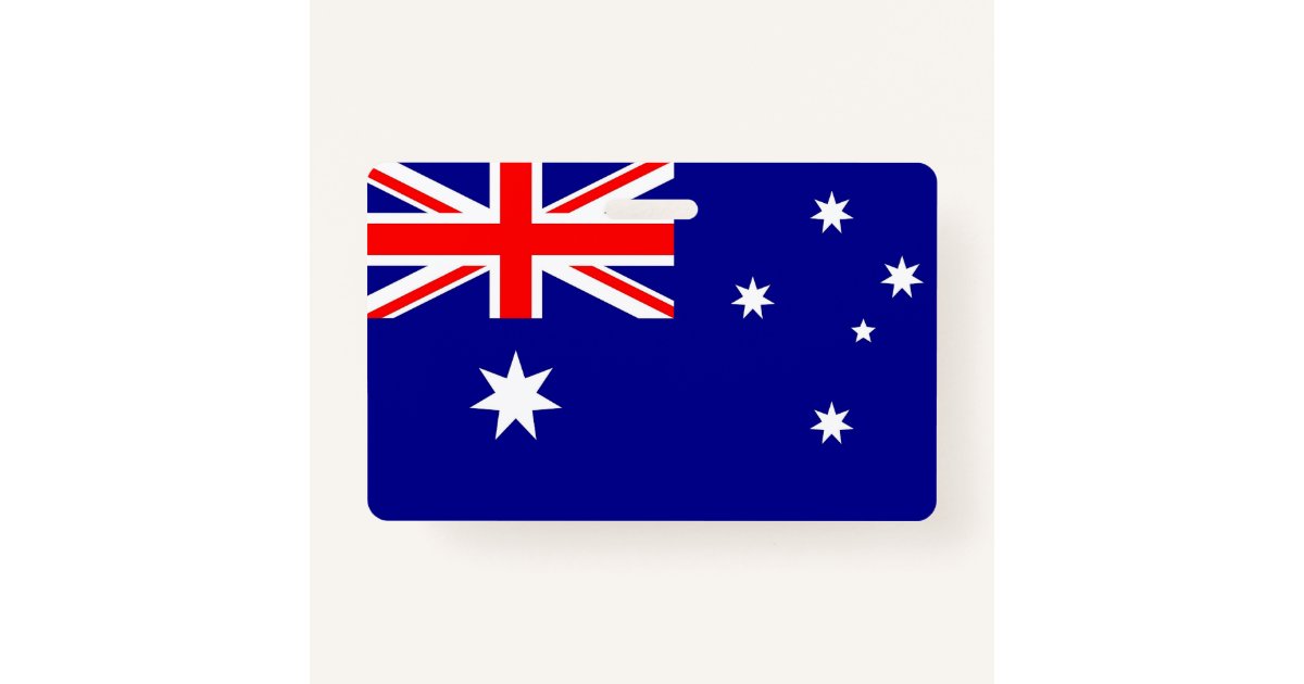 Name Badge with flag of Australia Zazzle