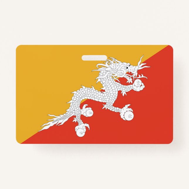 Name Badge with flag of Bhutan (Front)