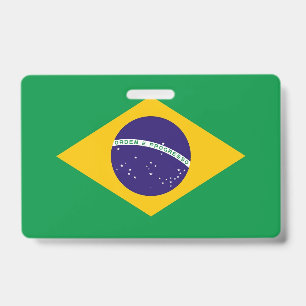 Name Badge with flag of Brazil