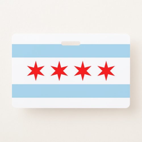 Name Badge with flag of Chicago City USA