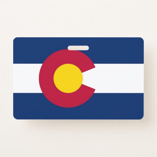 Name Badge with flag of Colorado State USA