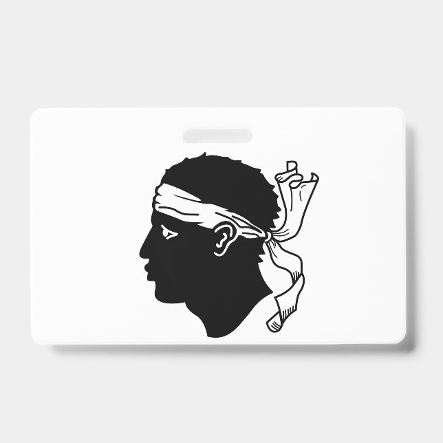 Name Badge with flag of Corsica, France (Front)