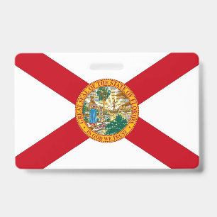 Name Badge with flag of Florida State, USA