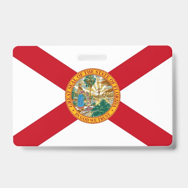 Name Badge with flag of Florida State, USA (Front)