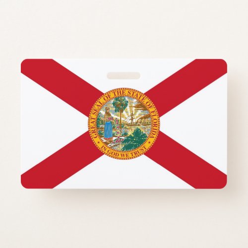 Name Badge with flag of Florida State USA