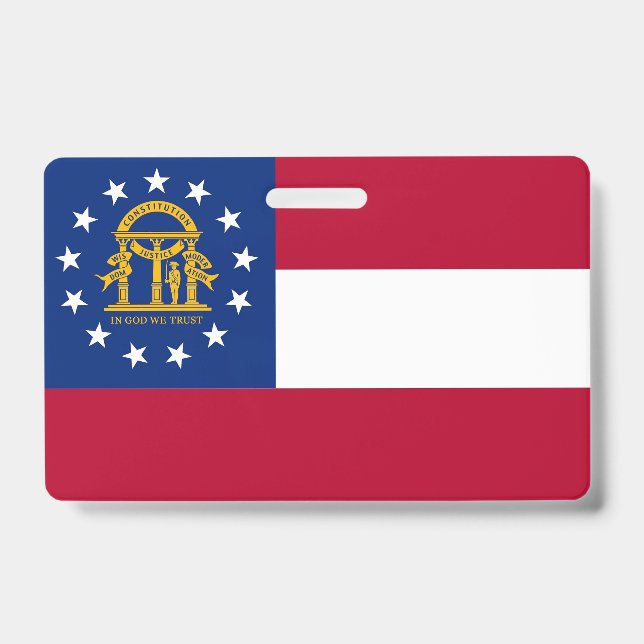 Name Badge with flag of Georgia State, USA (Front)