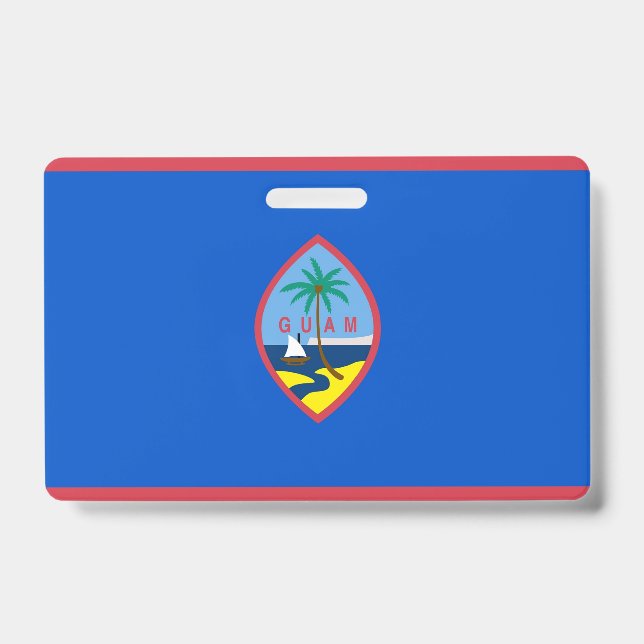 Name Badge with flag of Guam, USA (Front)