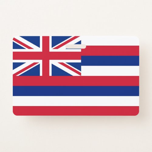 Name Badge with flag of Hawaii State USA