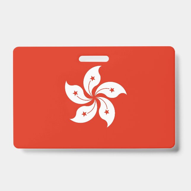 Name Badge with flag of Hong Kong (Front)