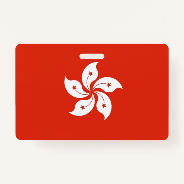 Name Badge with flag of Hong Kong (Front)