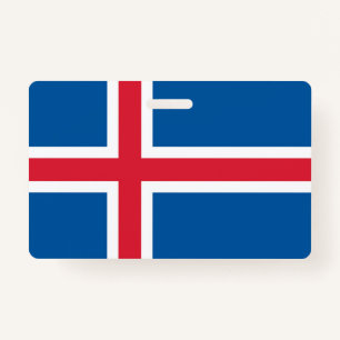 Name Badge with flag of Iceland