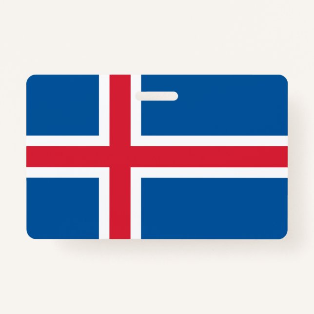 Name Badge with flag of Iceland (Front)