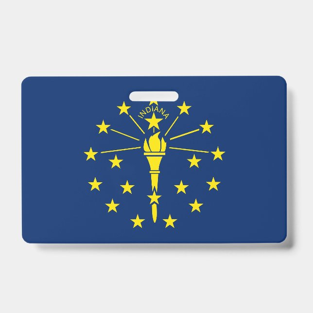 Name Badge with flag of Indiana State, USA (Front)
