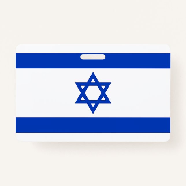 Name Badge with flag of Israel (Front)