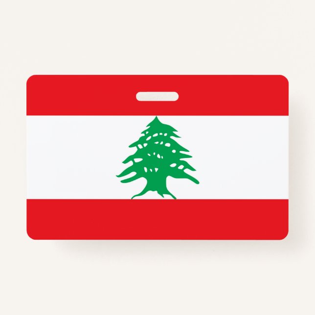 Name Badge with flag of Lebanon (Front)