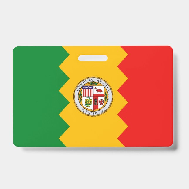 Name Badge with flag of Los Angeles, USA (Front)