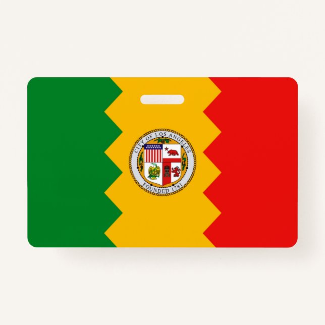 Name Badge with flag of Los Angeles, USA (Front)