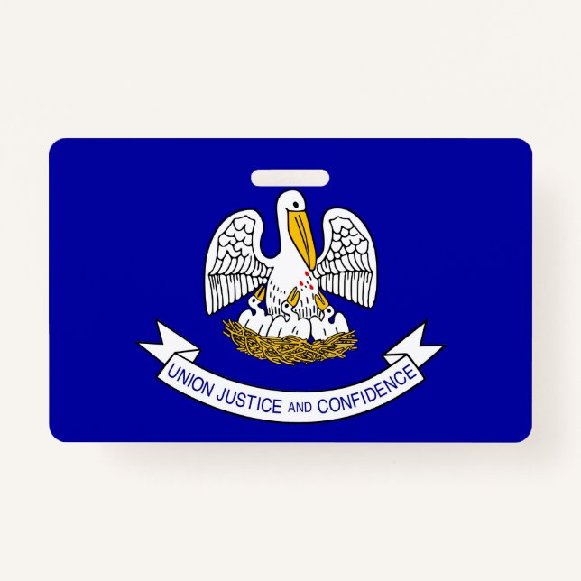 Name Badge with flag of Louisiana State, USA (Front)