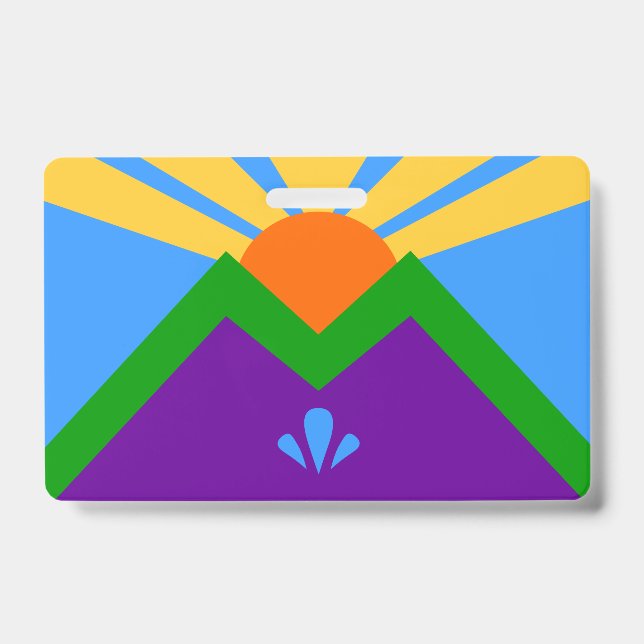 Name Badge with flag of Manitou Springs (Front)