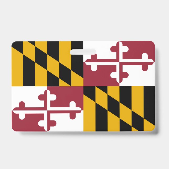 Name Badge with flag of Maryland State, USA (Front)