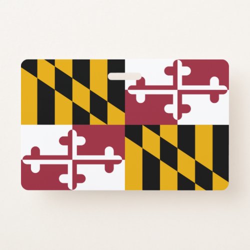 Name Badge with flag of Maryland State USA