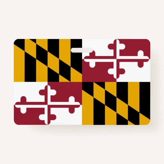 Name Badge with flag of Maryland State, USA (Front)