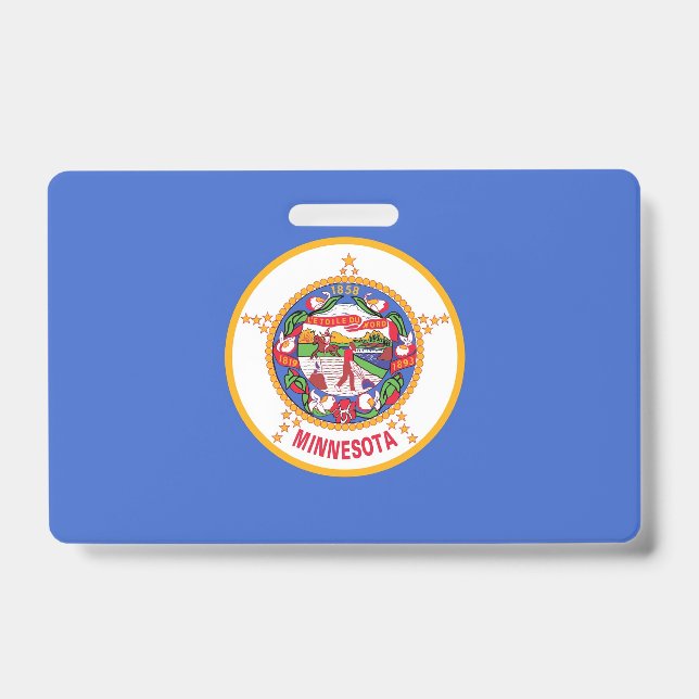 Name Badge with flag of Minnesota State, USA (Front)